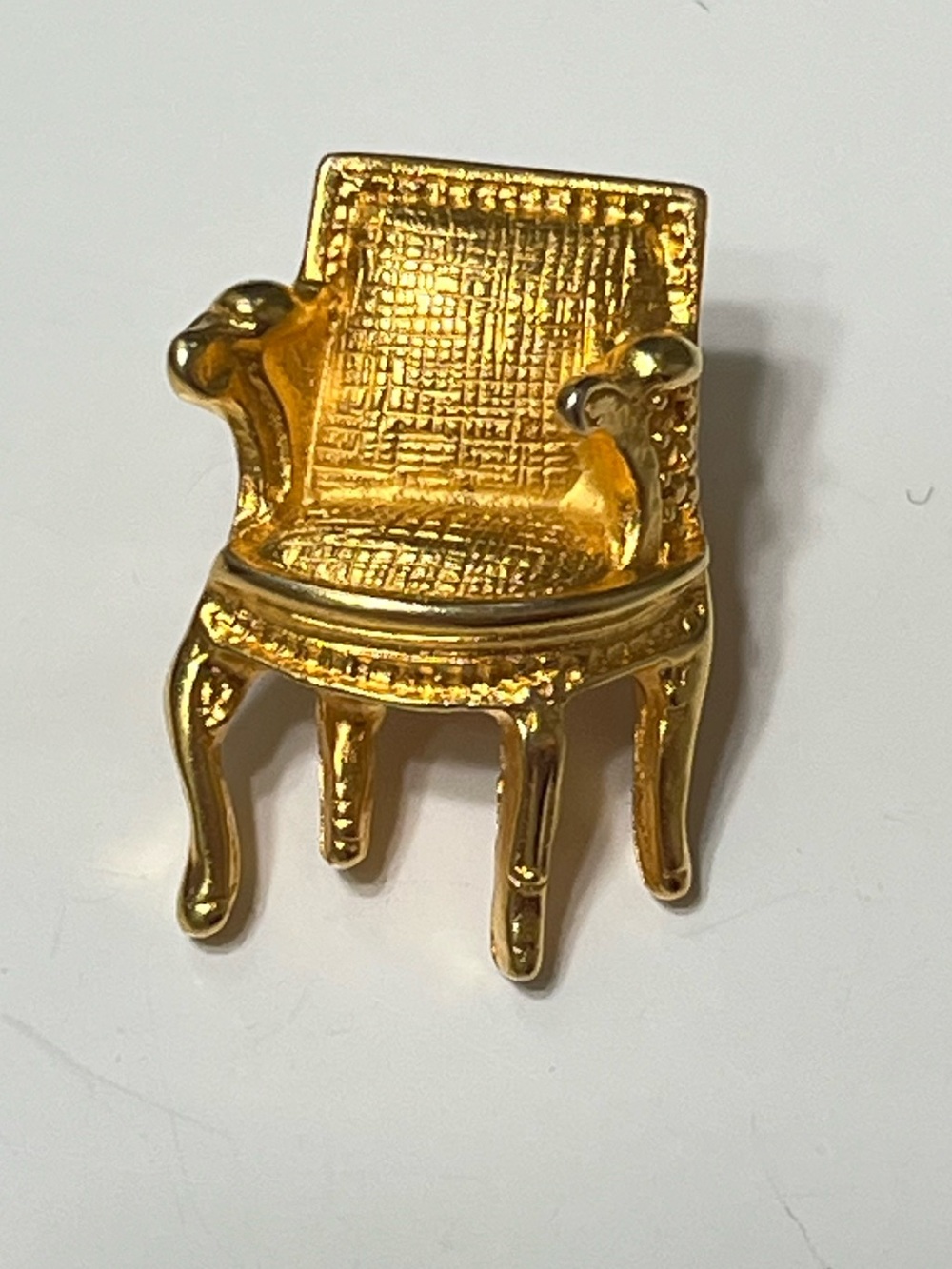 Vintage Karl Lagerfeld Gold-tone Louis XVI Chair Brooch signed